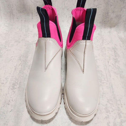 PRADA Short Boots Shoes EU 37 US 7 White Pink Authentic