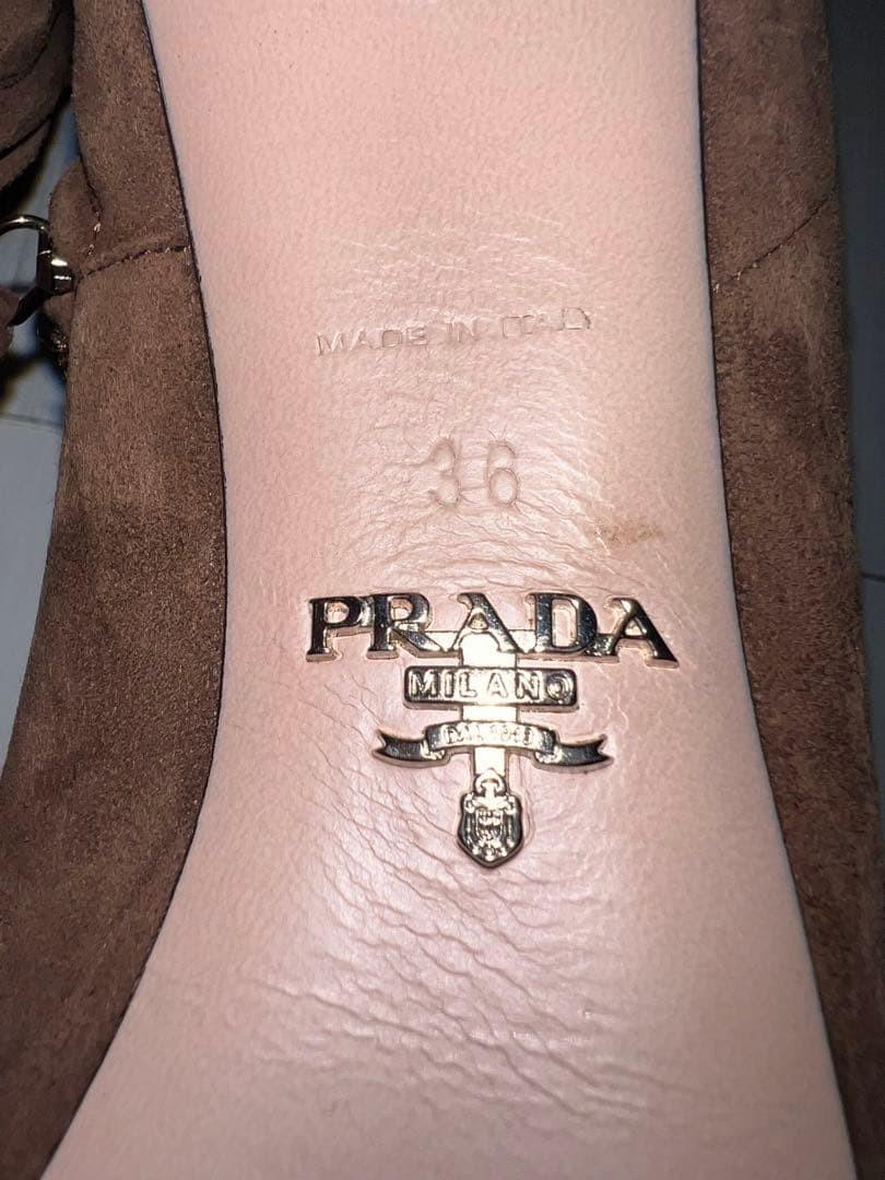 PRADA Short Boots Shoes EU 36 US 6 Suede Brown Authentic