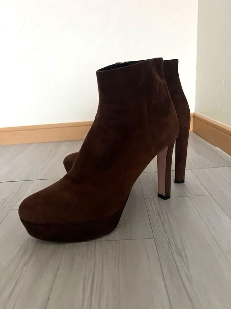 PRADA Short Boots Shoes EU 36 US 6 Suede Brown Authentic
