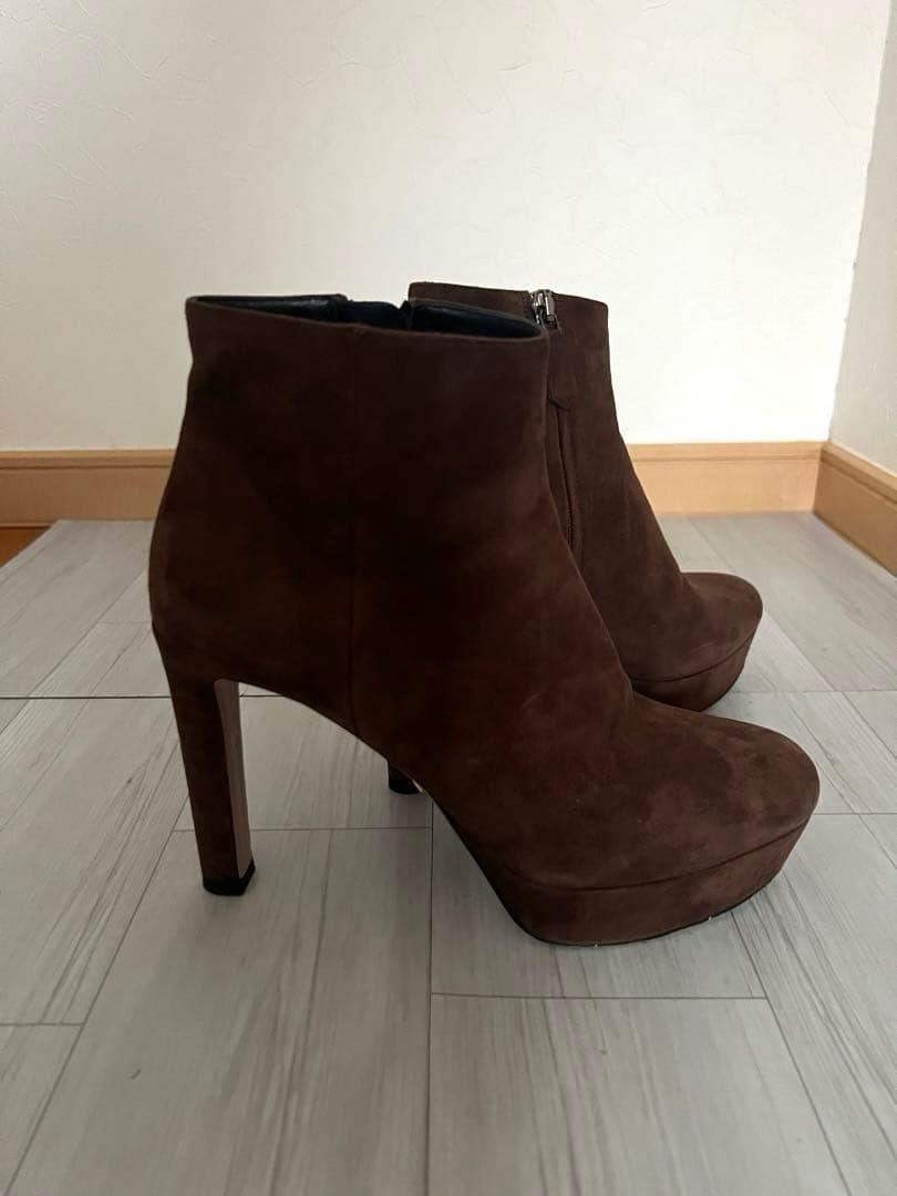 PRADA Short Boots Shoes EU 36 US 6 Suede Brown Authentic