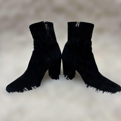 PRADA Short Boots Shoes EU 37 US 7 Suede Black Authentic