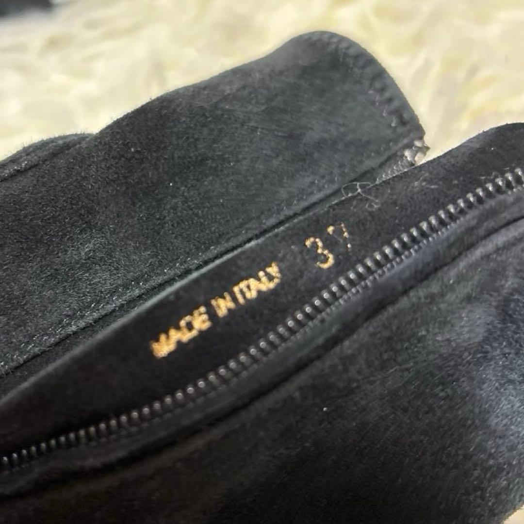 PRADA Short Boots Shoes EU 37 US 7 Suede Black Authentic