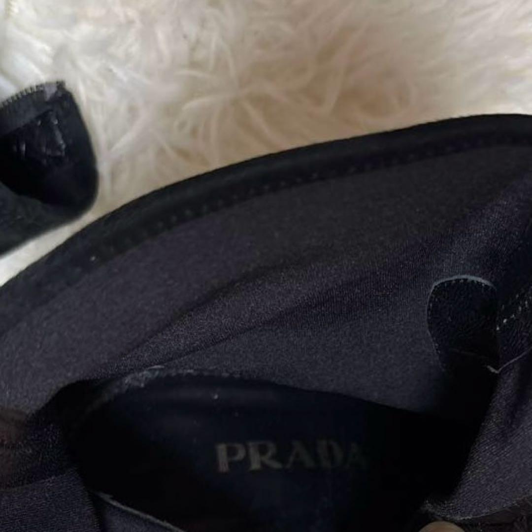 PRADA Short Boots Shoes EU 37 US 7 Suede Black Authentic