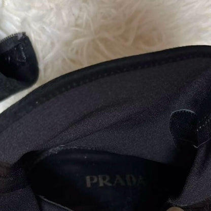 PRADA Short Boots Shoes EU 37 US 7 Suede Black Authentic