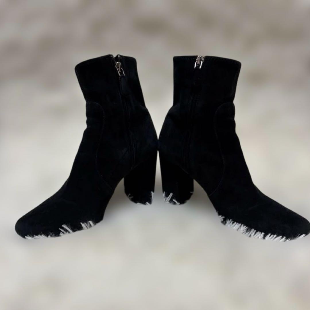 PRADA Short Boots Shoes EU 37 US 7 Suede Black Authentic