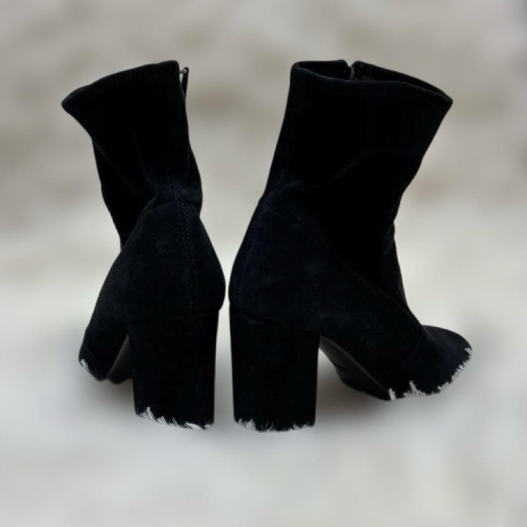 PRADA Short Boots Shoes EU 37 US 7 Suede Black Authentic