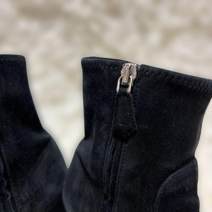 PRADA Short Boots Shoes EU 37 US 7 Suede Black Authentic