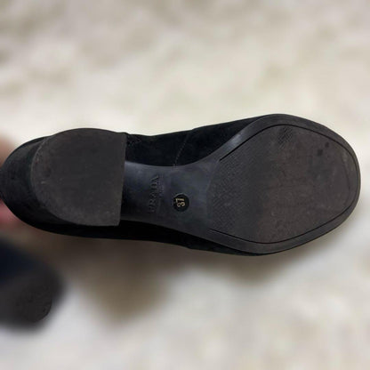 PRADA Short Boots Shoes EU 37 US 7 Suede Black Authentic