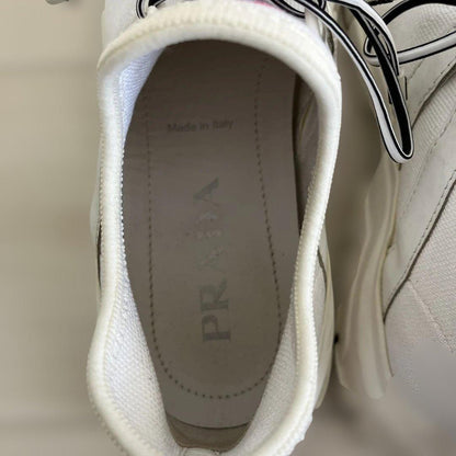 PRADA Sneakers Shoes Low-Cut EU 37.5 US 7.5 White Pink Authentic