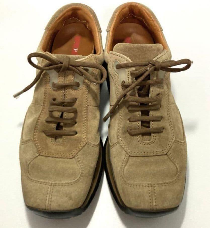 PRADA Sneakers Shoes Low-Cut EU 36.5 US 6.5 Suede Beige Authentic