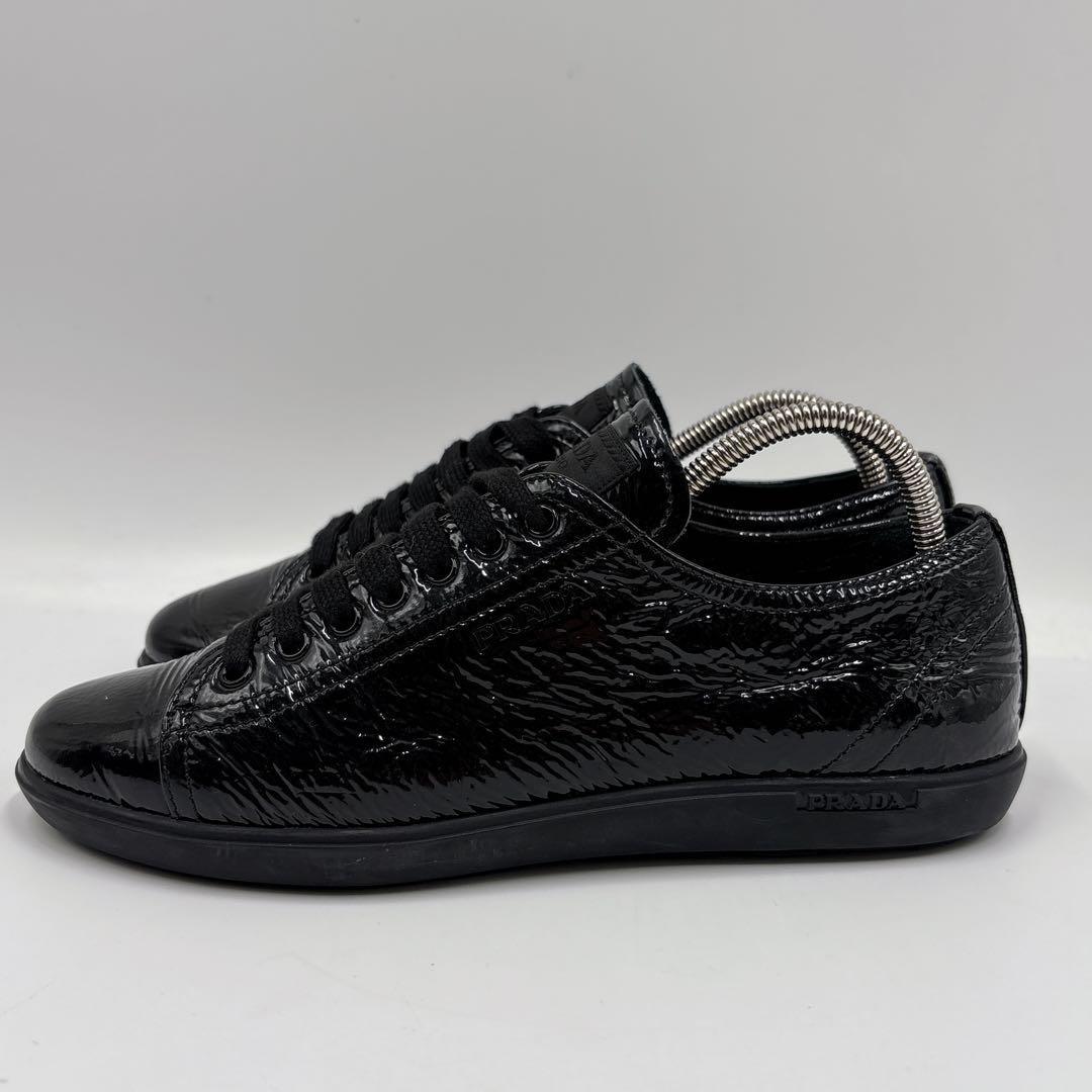 PRADA Sneakers Shoes Low-Cut EU 37 US 7 Black Authentic