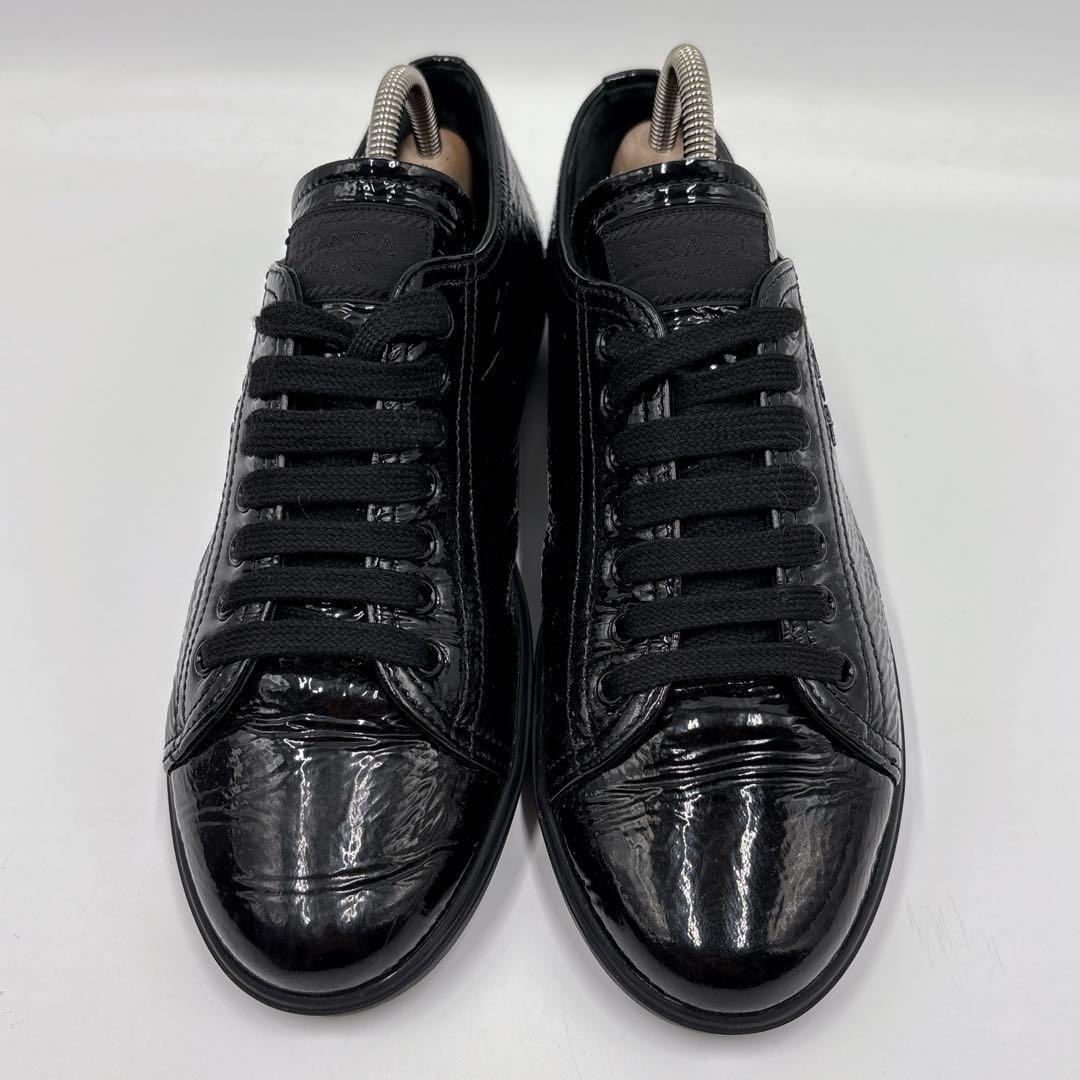 PRADA Sneakers Shoes Low-Cut EU 37 US 7 Black Authentic