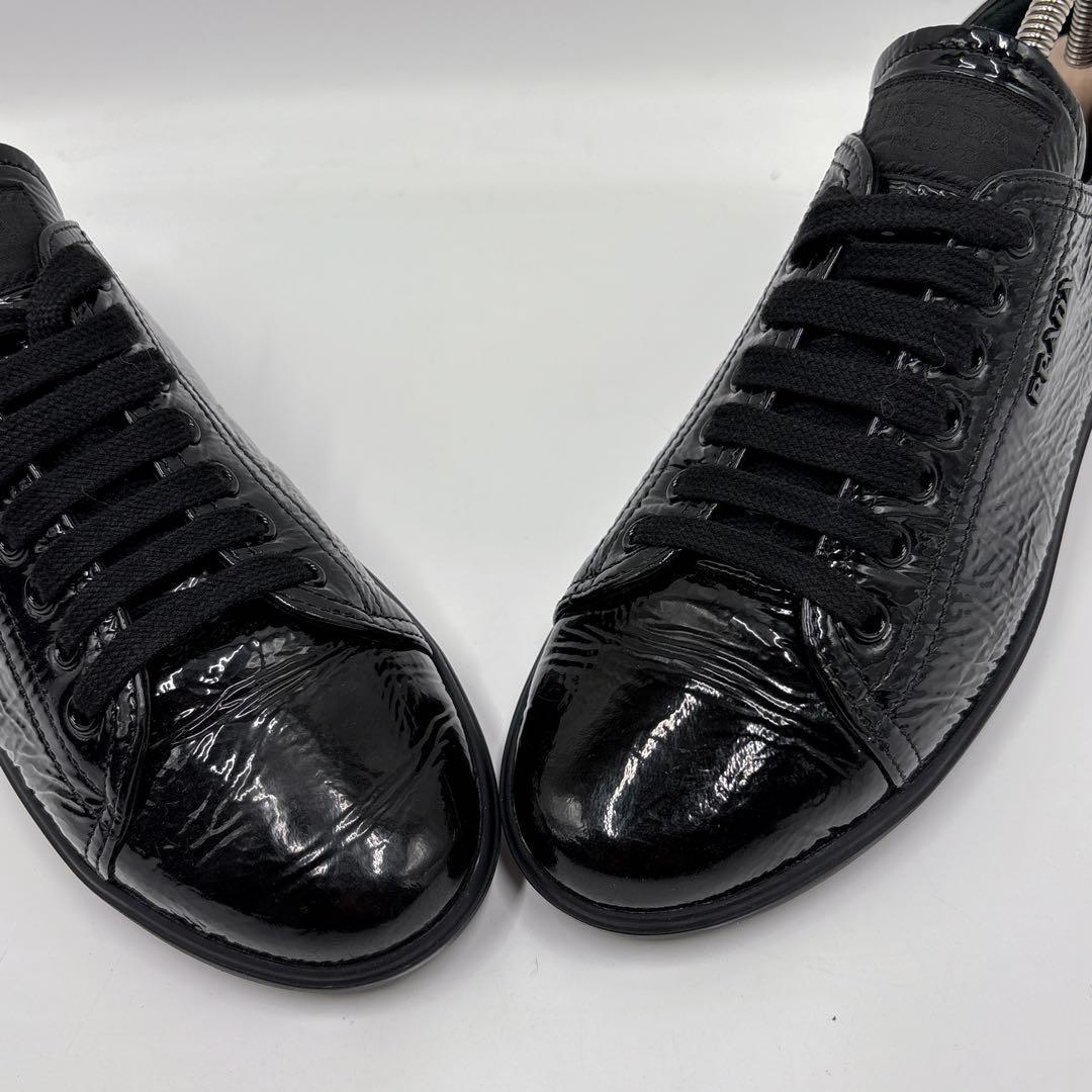 PRADA Sneakers Shoes Low-Cut EU 37 US 7 Black Authentic
