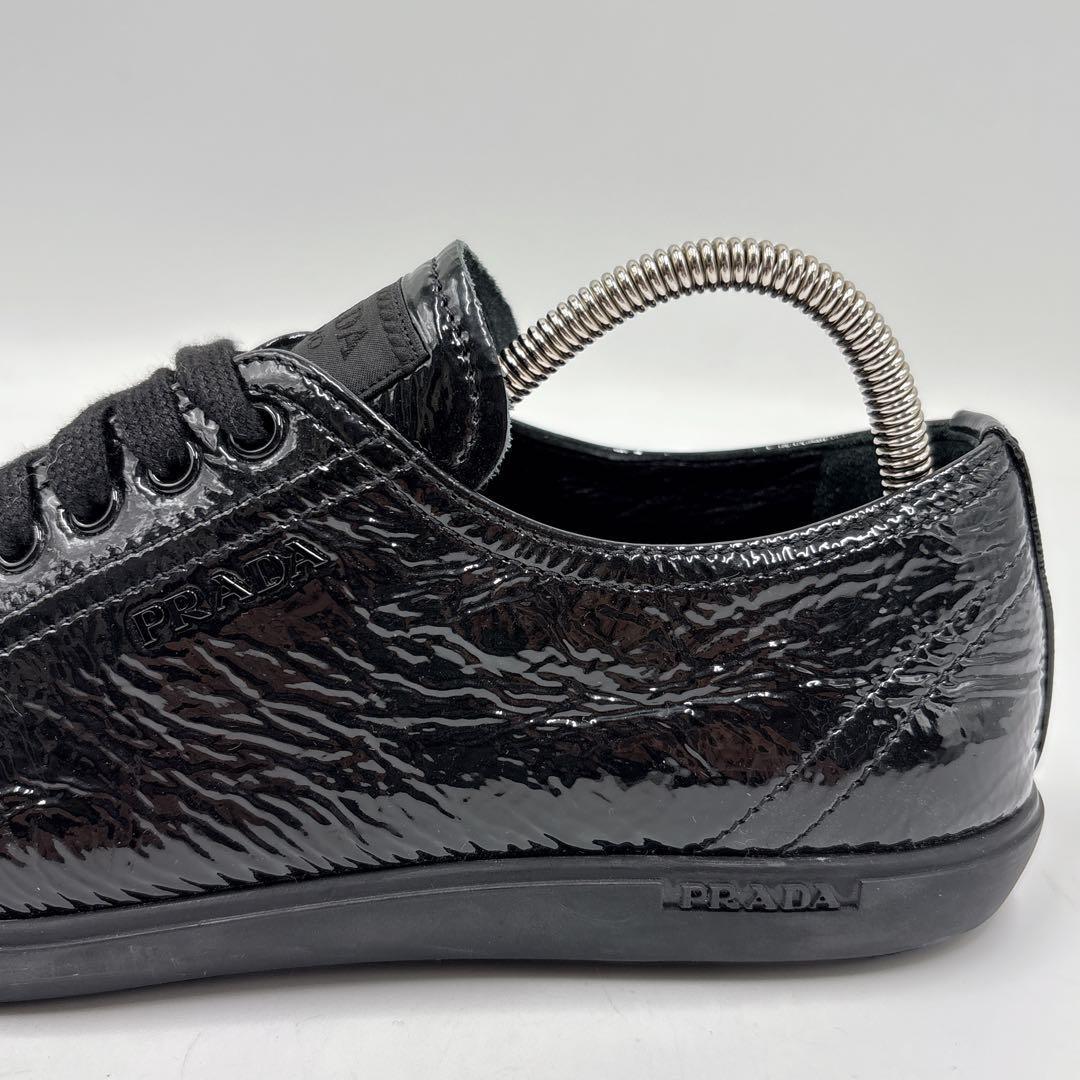 PRADA Sneakers Shoes Low-Cut EU 37 US 7 Black Authentic