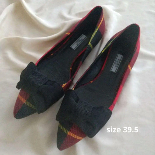 PRADA Flat Shoes Pumps EU 39.5 US 9.5 Ribbon Multicolor Authentic