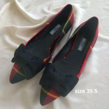 PRADA Flat Shoes Pumps EU 39.5 US 9.5 Ribbon Multicolor Authentic