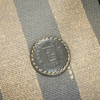 FENDI Pecan Mini Boston Purse Handbag FF Leather Brown Black Auth Unisex Used