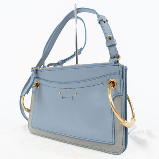 Chloe Shoulder Bag Purse Leather Blue Authentic