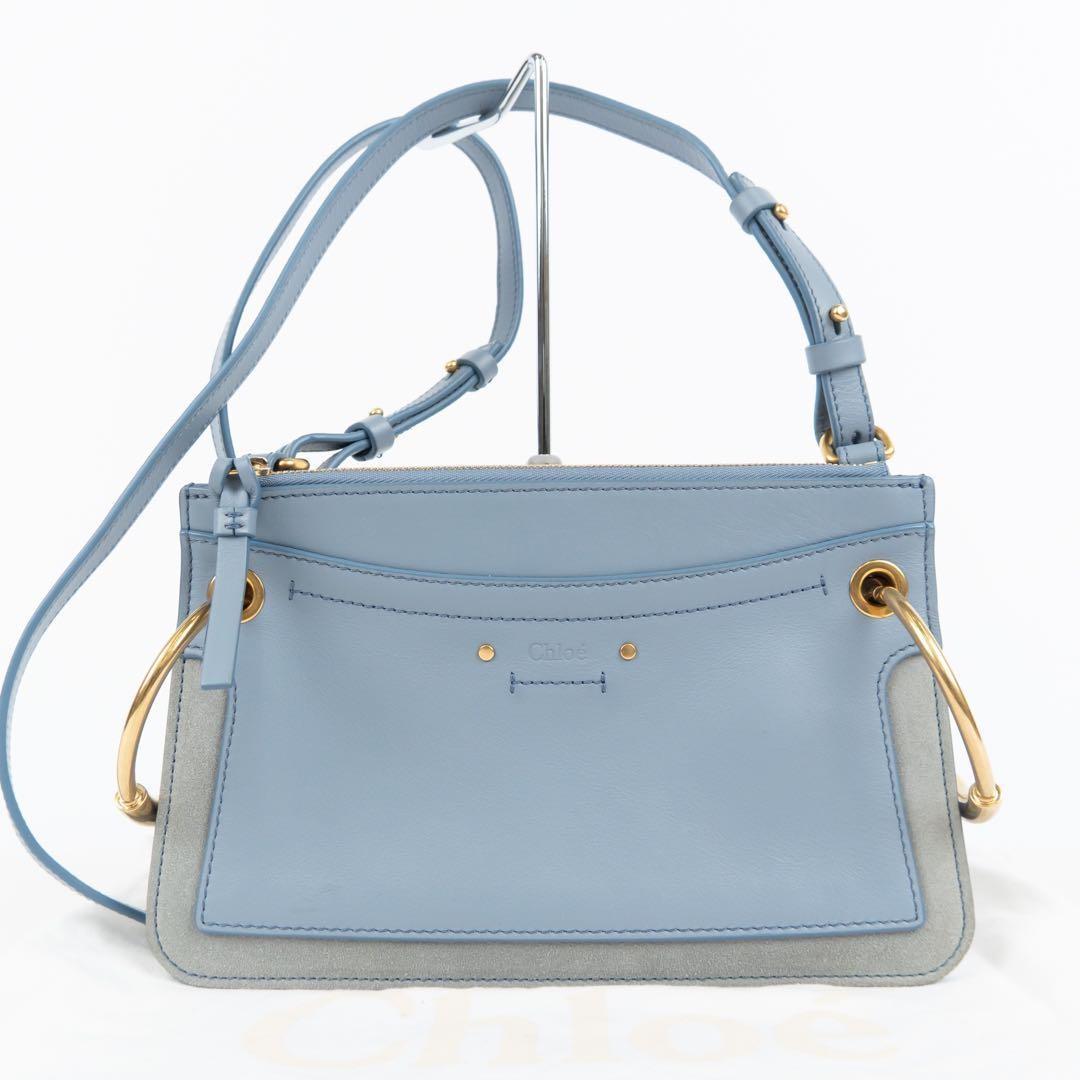 Chloe Shoulder Bag Purse Leather Blue Authentic