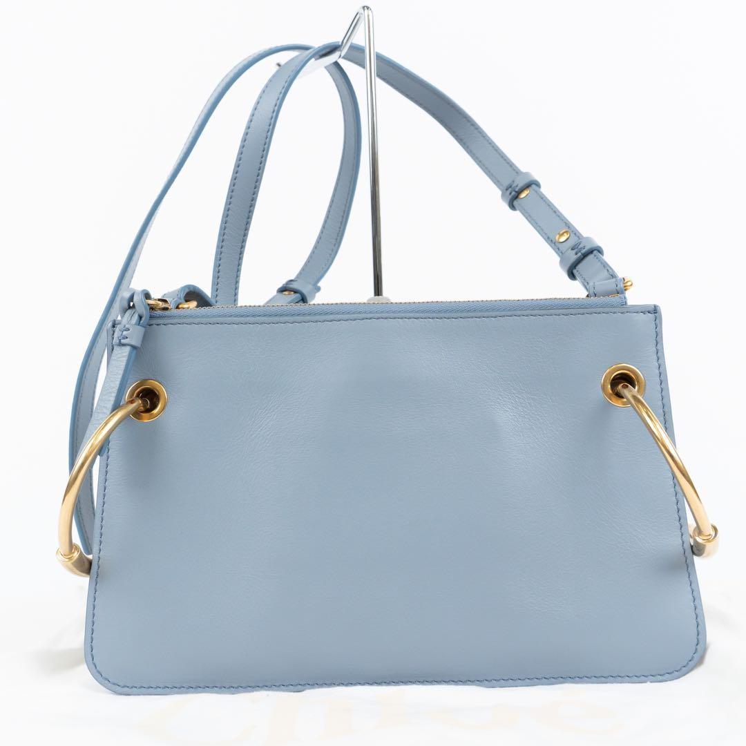 Chloe Shoulder Bag Purse Leather Blue Authentic