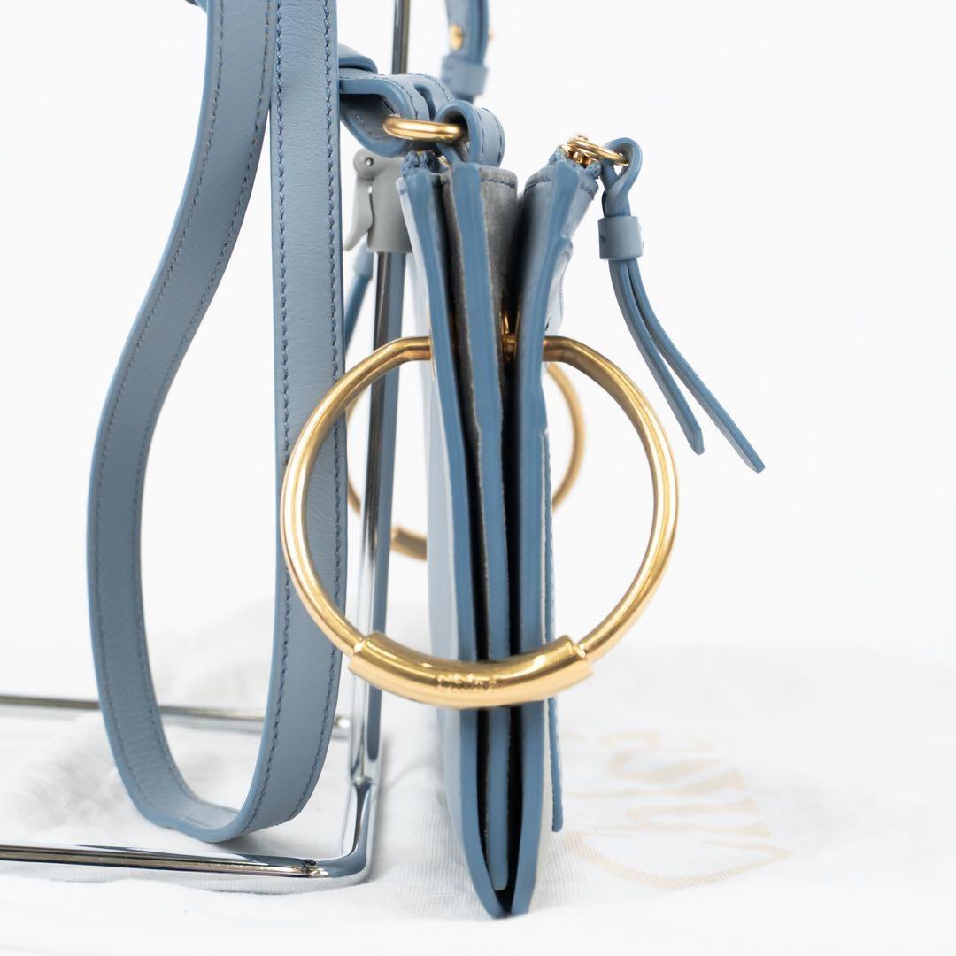 Chloe Shoulder Bag Purse Leather Blue Authentic