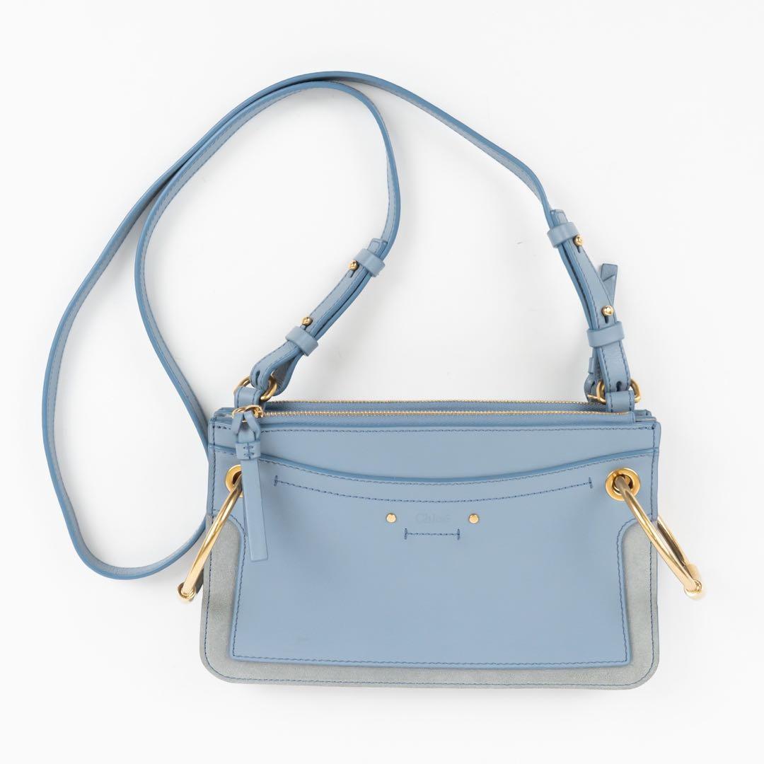 Chloe Shoulder Bag Purse Leather Blue Authentic