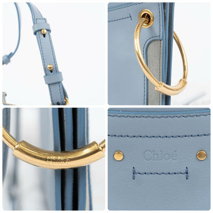 Chloe Shoulder Bag Purse Leather Blue Authentic