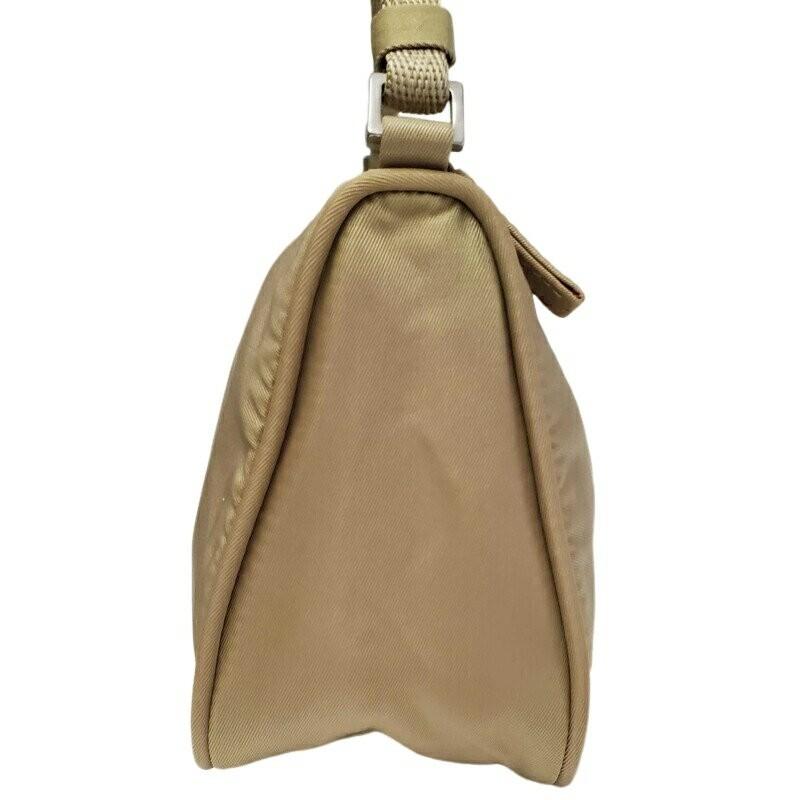 PRADA Accessory Pouch Hand Pouch Logo Nylon Beige Authentic
