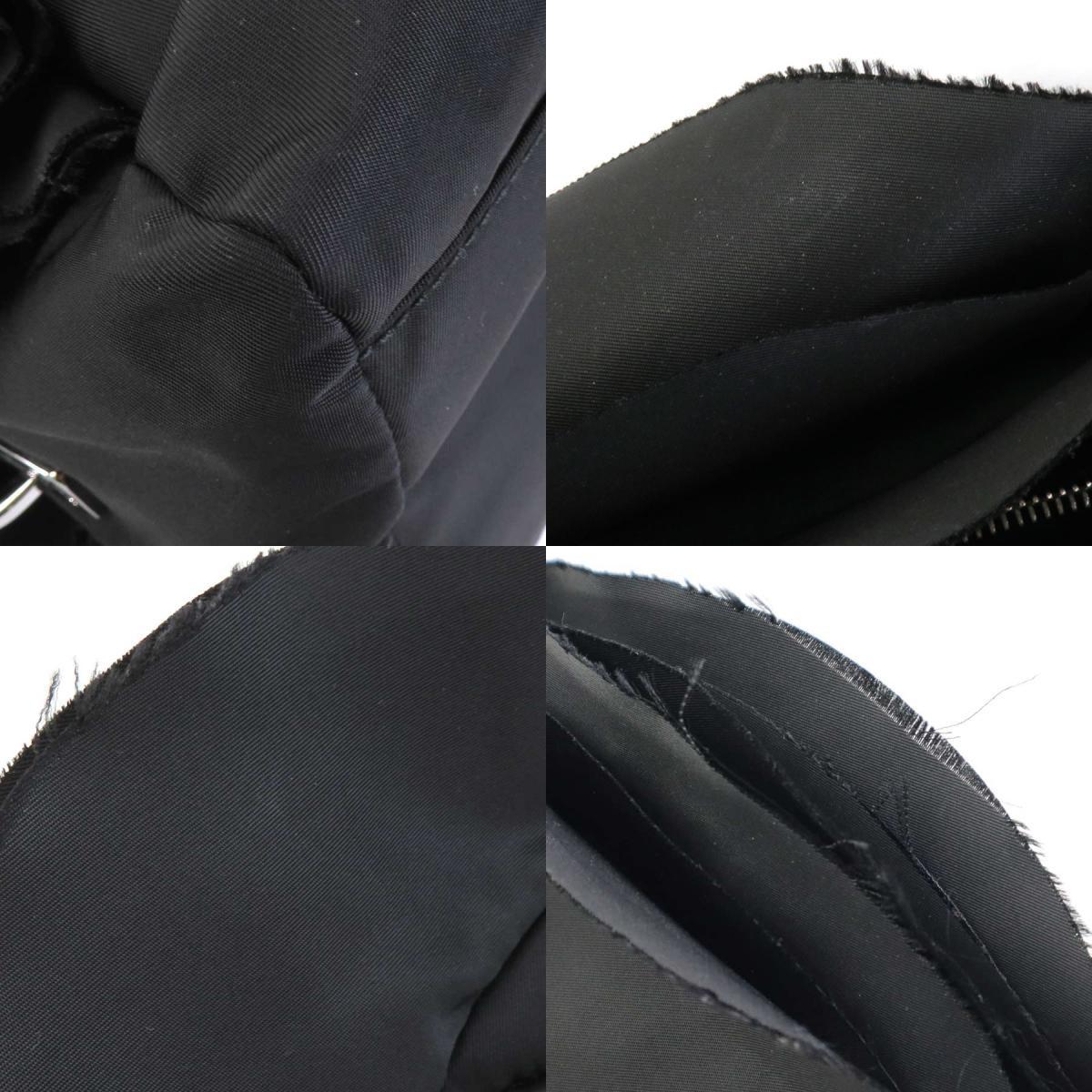 PRADA Hand Bag Tote Purse Nylon Leather Black Authentic