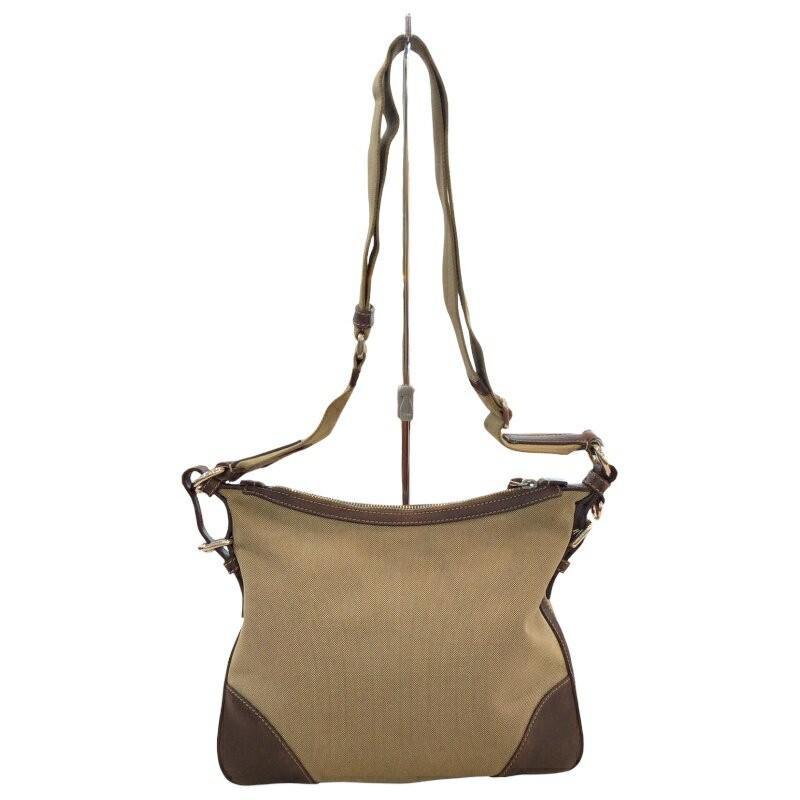 PRADA Shoulder Bag Purse Canvas Leather Authentic