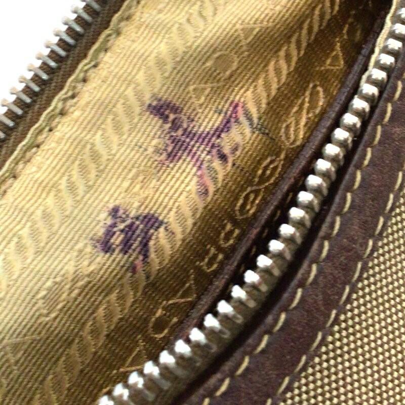 PRADA Shoulder Bag Purse Canvas Leather Authentic