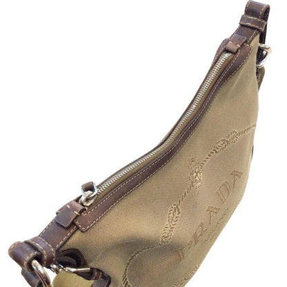 PRADA Shoulder Bag Purse Canvas Leather Authentic