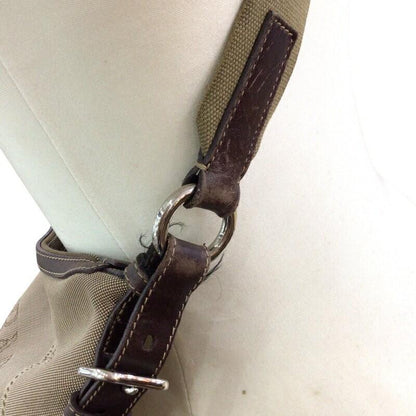 PRADA Shoulder Bag Purse Canvas Leather Authentic