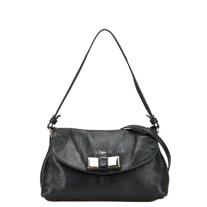 Chloe Hand Shoulder Bag Tote Purse 2way Leather Black Authentic