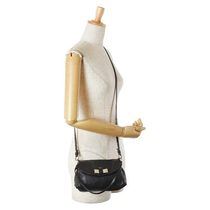 Chloe Hand Shoulder Bag Tote Purse 2way Leather Black Authentic