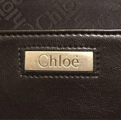 Chloe Hand Bag Tote Purse Logo Jacquard Authentic