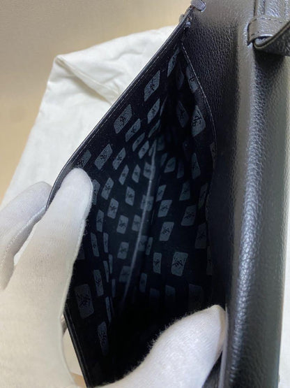 Saint Laurent Hand Bag Tote Purse Leather Black Authentic