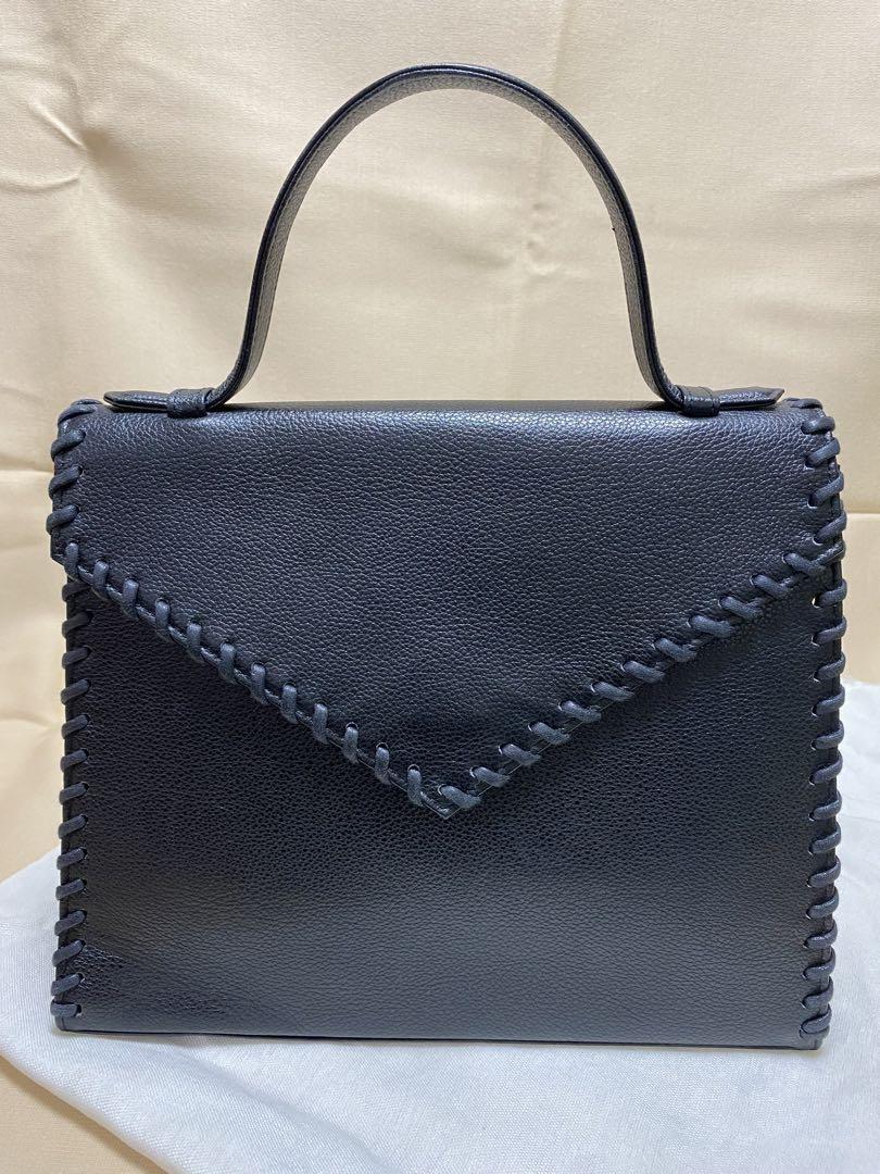 Saint Laurent Hand Bag Tote Purse Leather Black Authentic