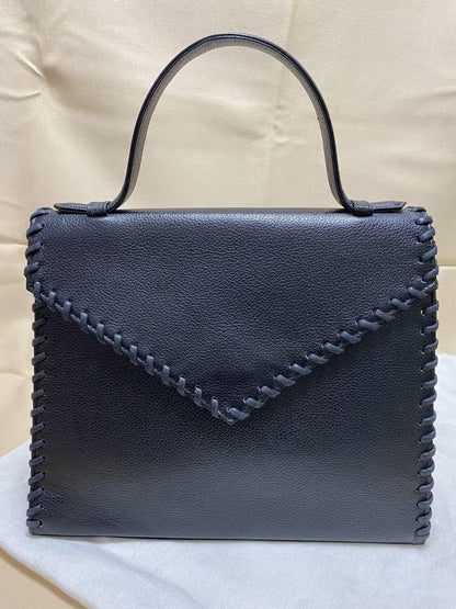 Saint Laurent Hand Bag Tote Purse Leather Black Authentic