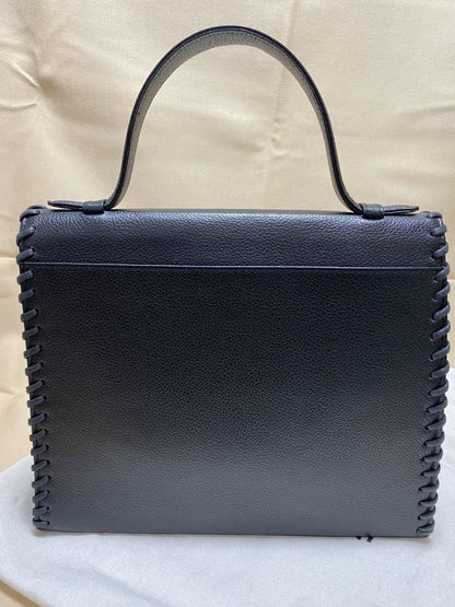 Saint Laurent Hand Bag Tote Purse Leather Black Authentic