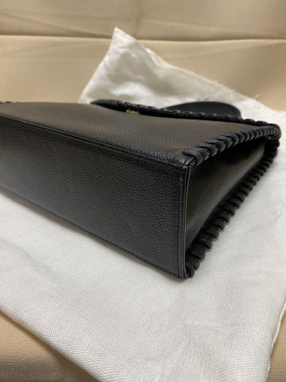 Saint Laurent Hand Bag Tote Purse Leather Black Authentic