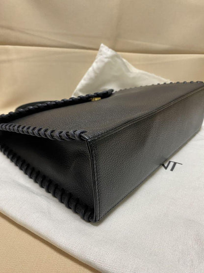 Saint Laurent Hand Bag Tote Purse Leather Black Authentic