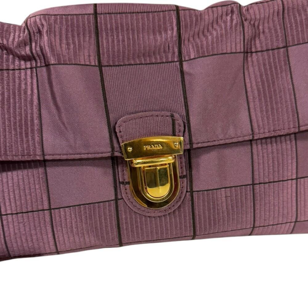 PRADA Shoulder Bag Purse 2way Chain Nylon Jacquard Pink Authentic
