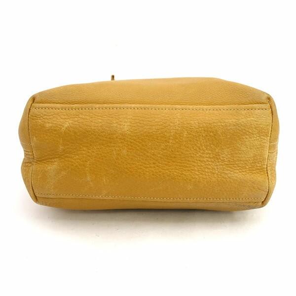 PRADA Hand Shoulder Bag Tote Purse Leather Camel Authentic