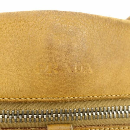 PRADA Hand Shoulder Bag Tote Purse Leather Camel Authentic