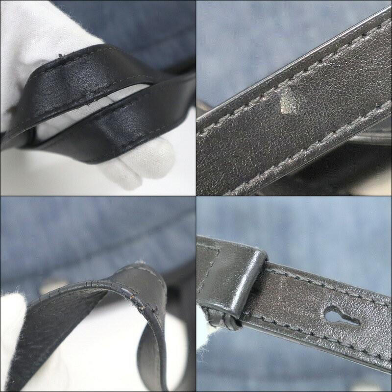 PRADA Hand Shoulder Bag Tote Purse 2way Denim Navy Authentic