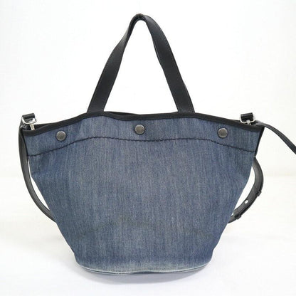 PRADA Hand Shoulder Bag Tote Purse 2way Denim Navy Authentic