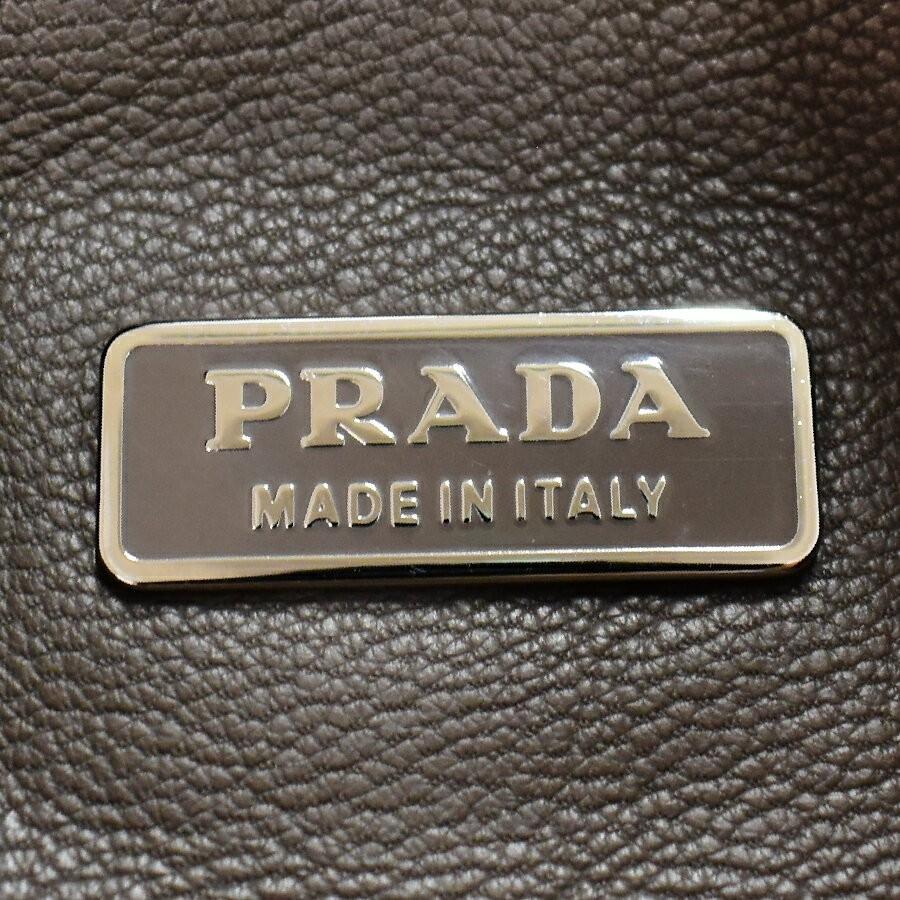 PRADA Shoulder Bag Purse Leather FUMO Authentic