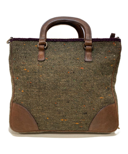 PRADA Hand Shoulder Bag Tote Purse 2way Brown Authentic