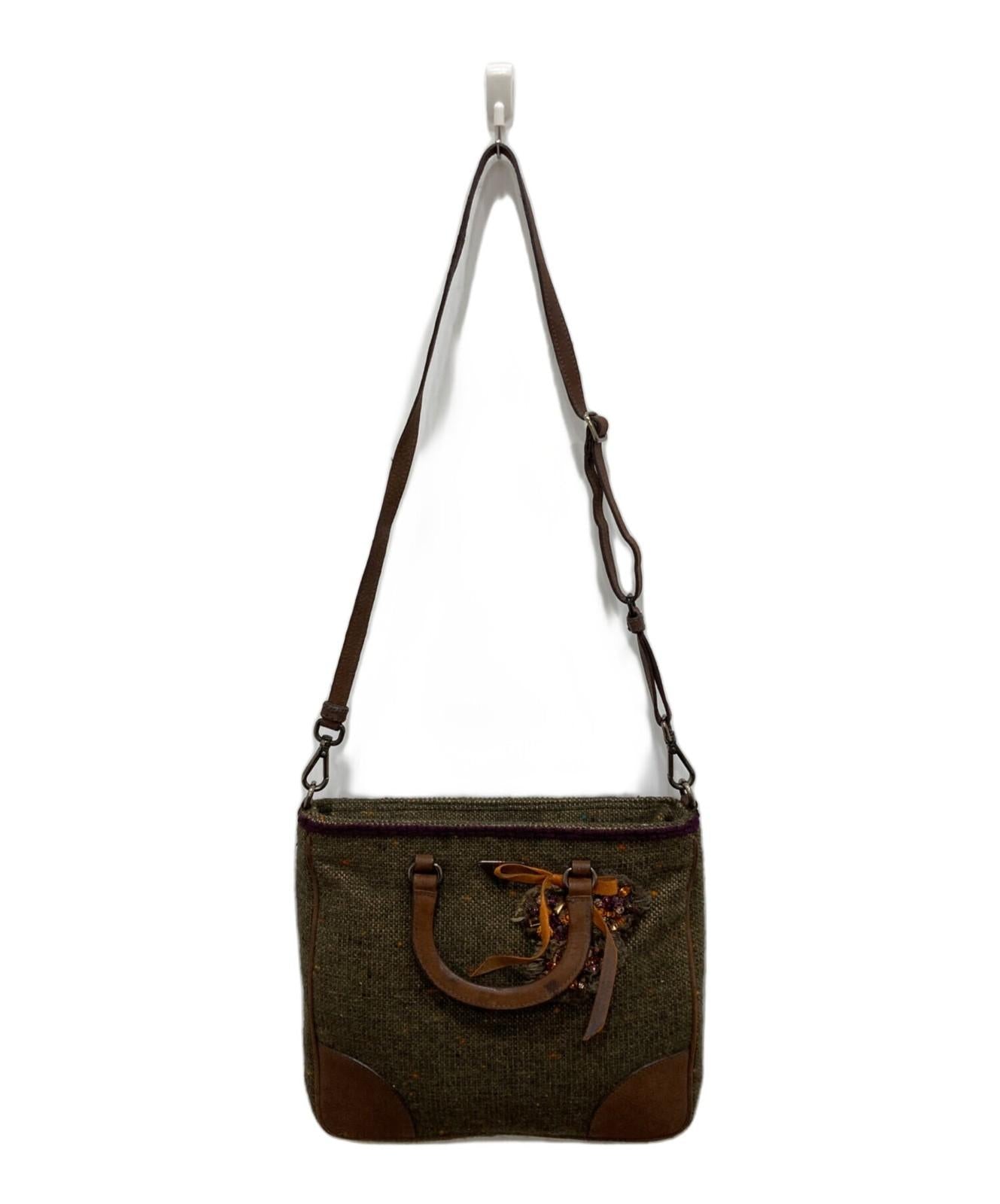 PRADA Hand Shoulder Bag Tote Purse 2way Brown Authentic